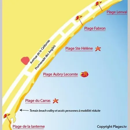 A 50 Metres De La Plage Et De La Promenade Des Anglais * Nice